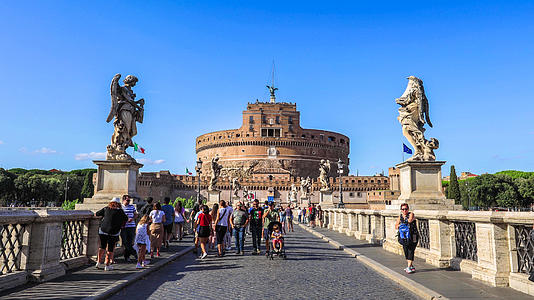 罗马著名旅游景点罗马天使城堡延时视频视频的预览图