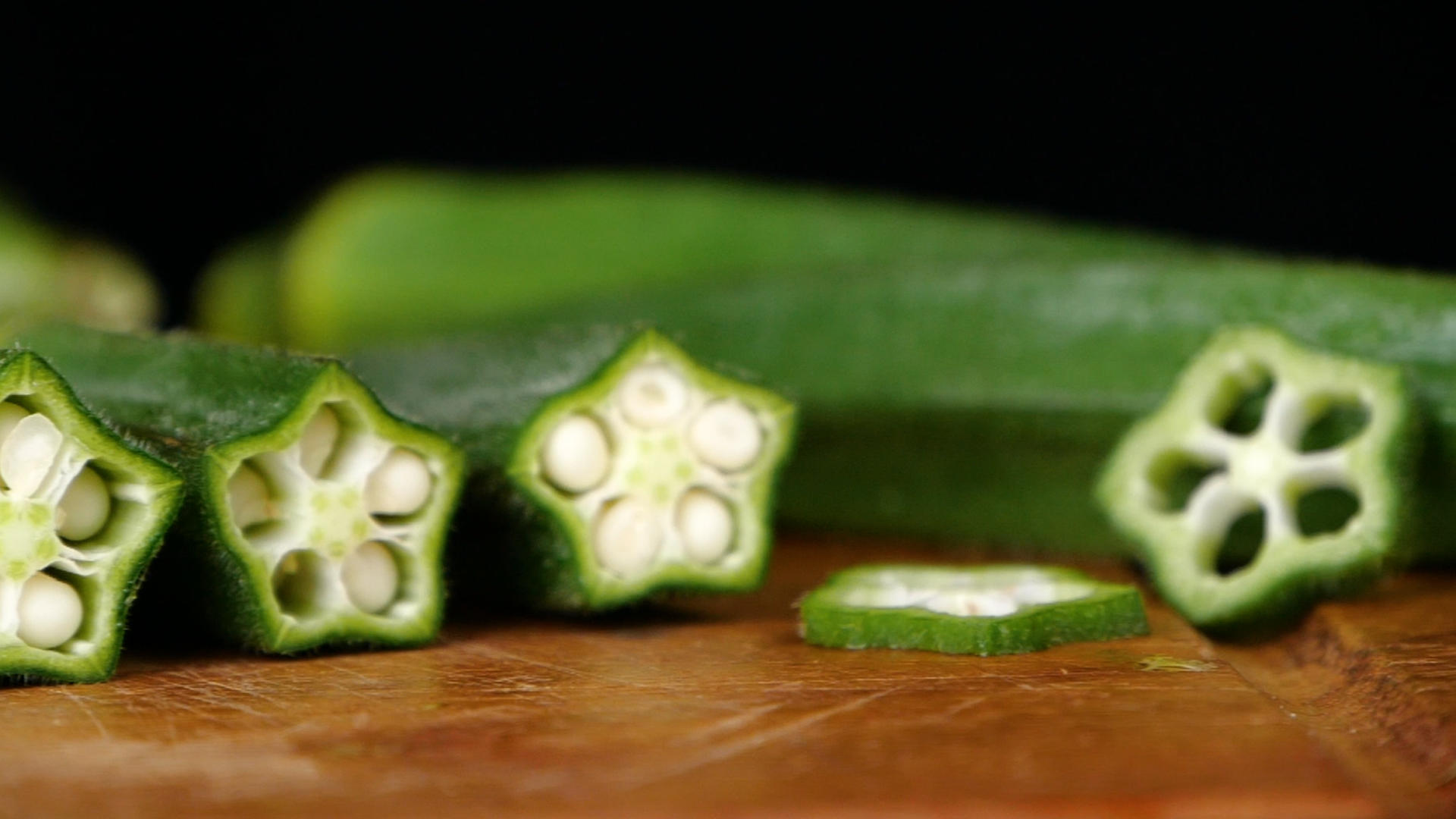 升格秋葵黄秋葵蔬菜食材视频的预览图