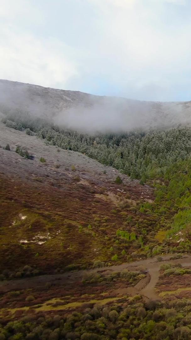 航拍草原湿地雪山视频视频的预览图