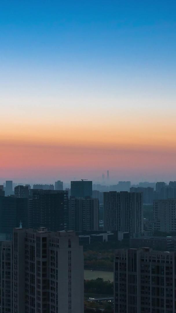 清晨日出城市风景延时视频视频的预览图