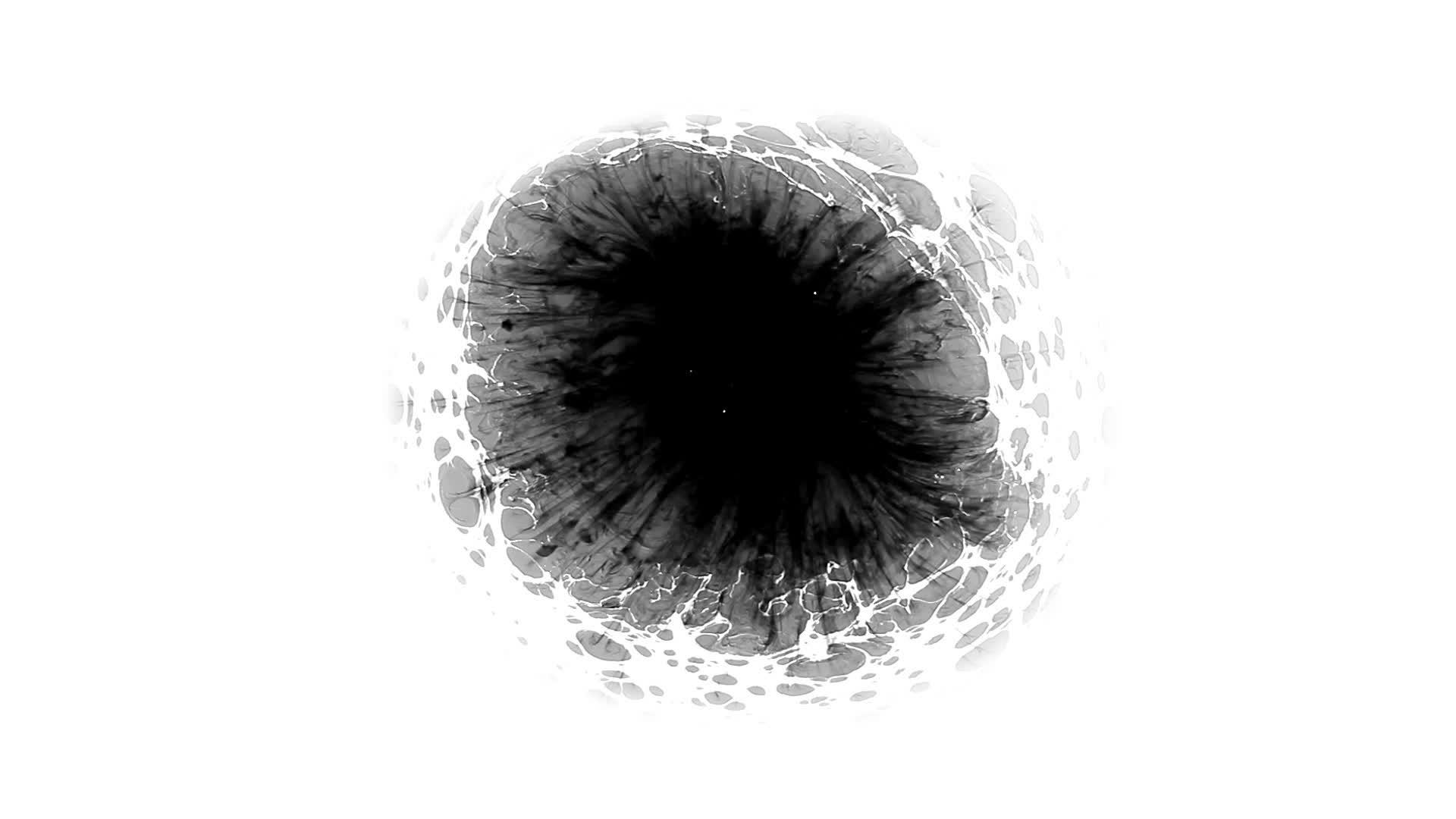 黑白效果在白色背景上散发出一滴墨水视频的预览图