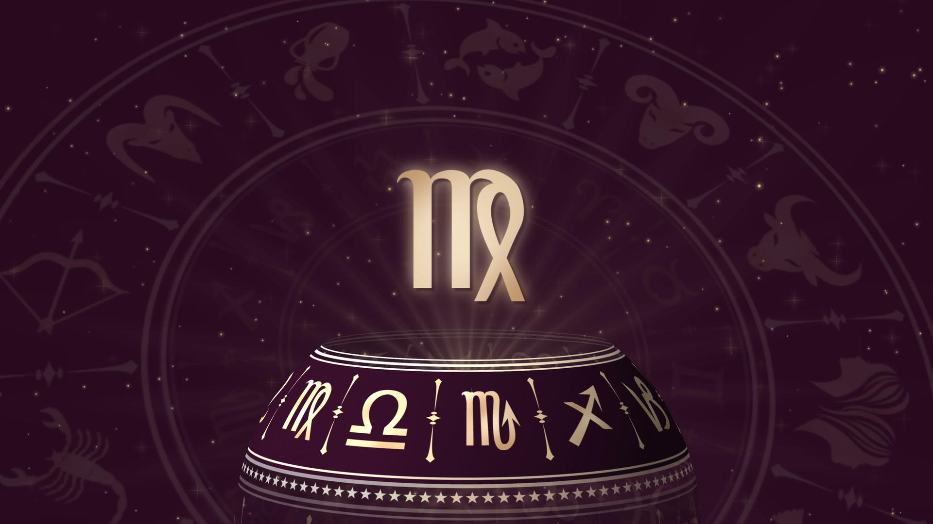 zodiac符号Virgo和星座轮视频的预览图
