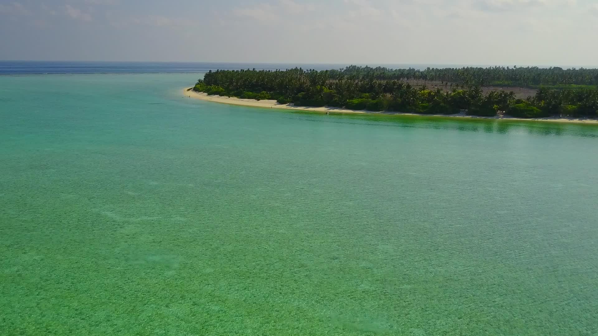阳光明媚的海滩附近的海洋视频的预览图