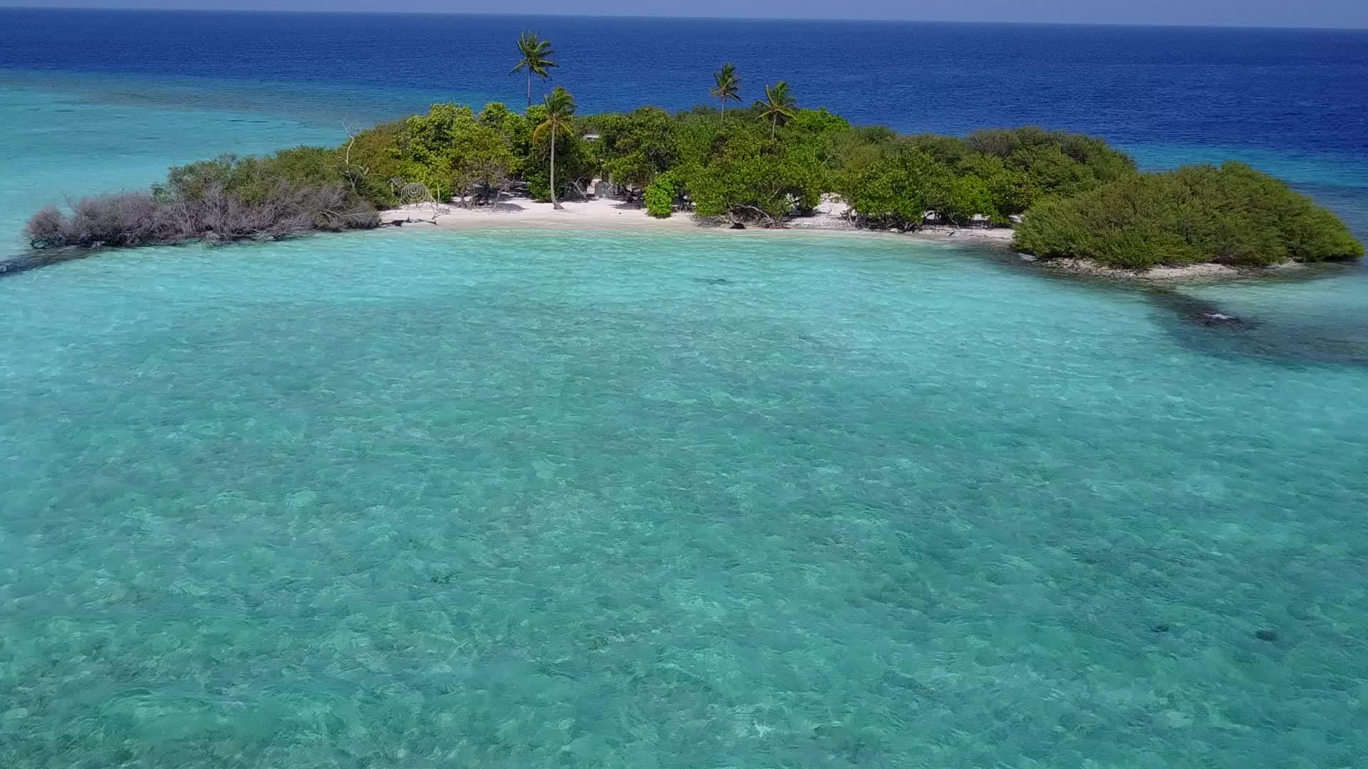 由绿海和白沙组成的海滨礁石附近的旅游圣地视频的预览图