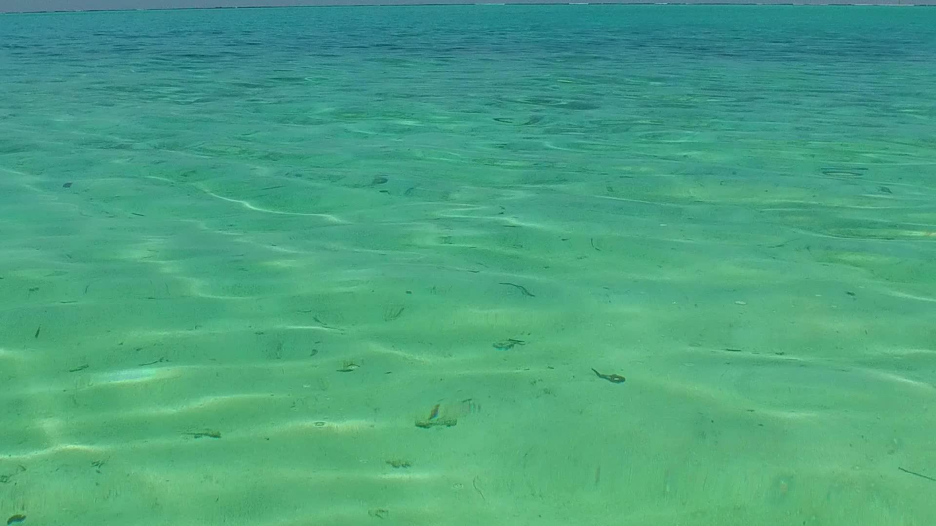 沙巴附近有水蓝色水的海滨之旅有白色的沙子背景平静的海岸线视频的预览图
