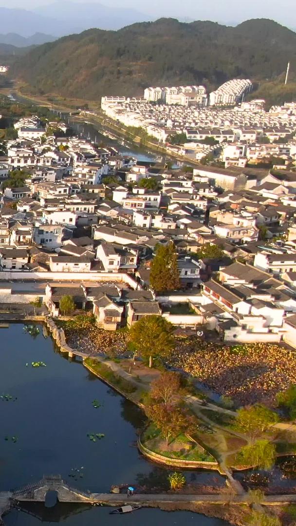 安徽5A级航拍景区呈坎古镇全景视频视频的预览图
