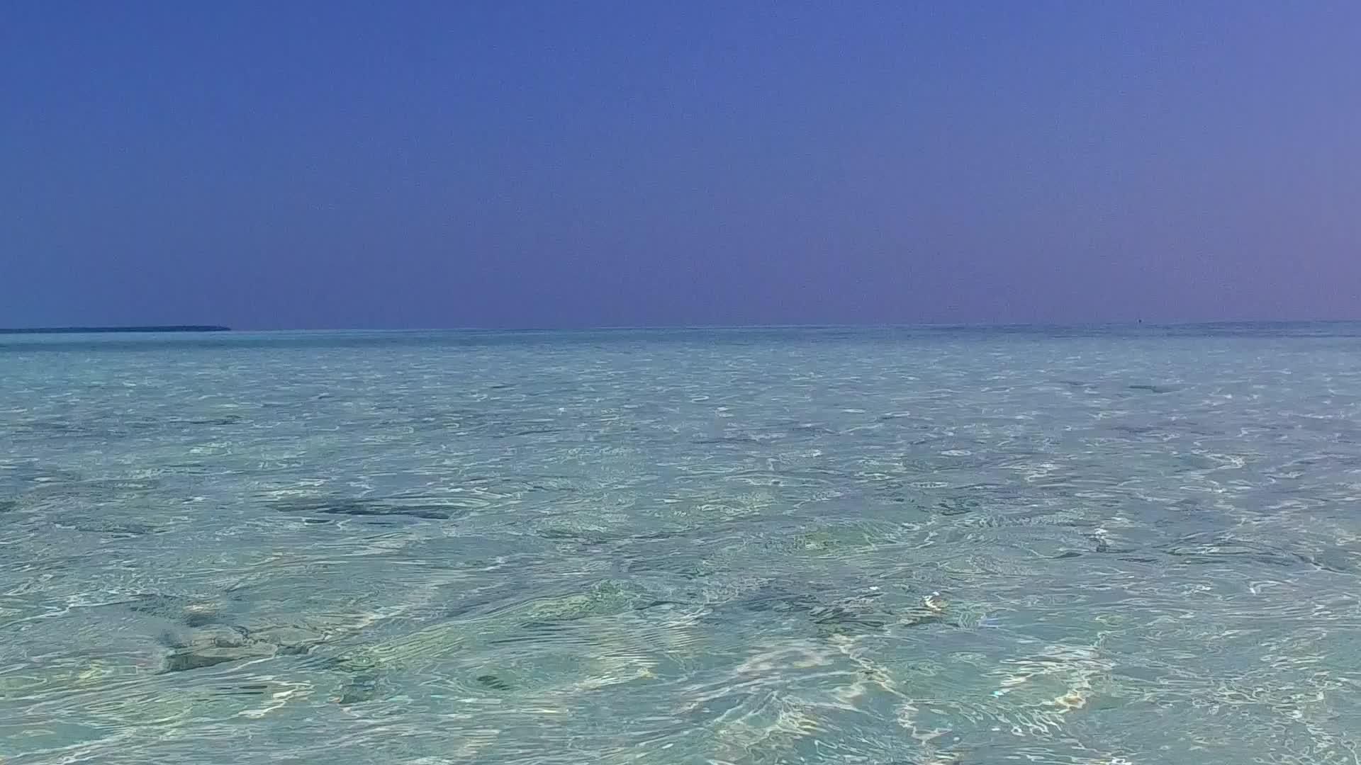 以水蓝环礁湖和海滩附近的浅沙背景为例关闭海洋海岸视频的预览图