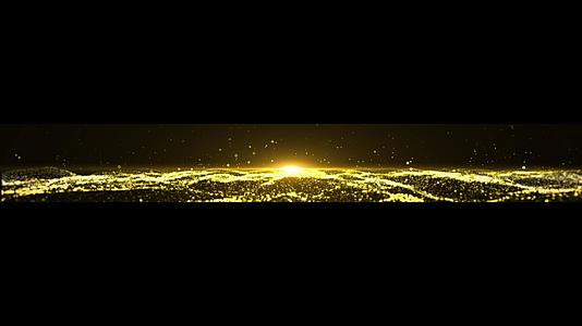 8K超宽屏金色粒子海洋背景视频视频的预览图