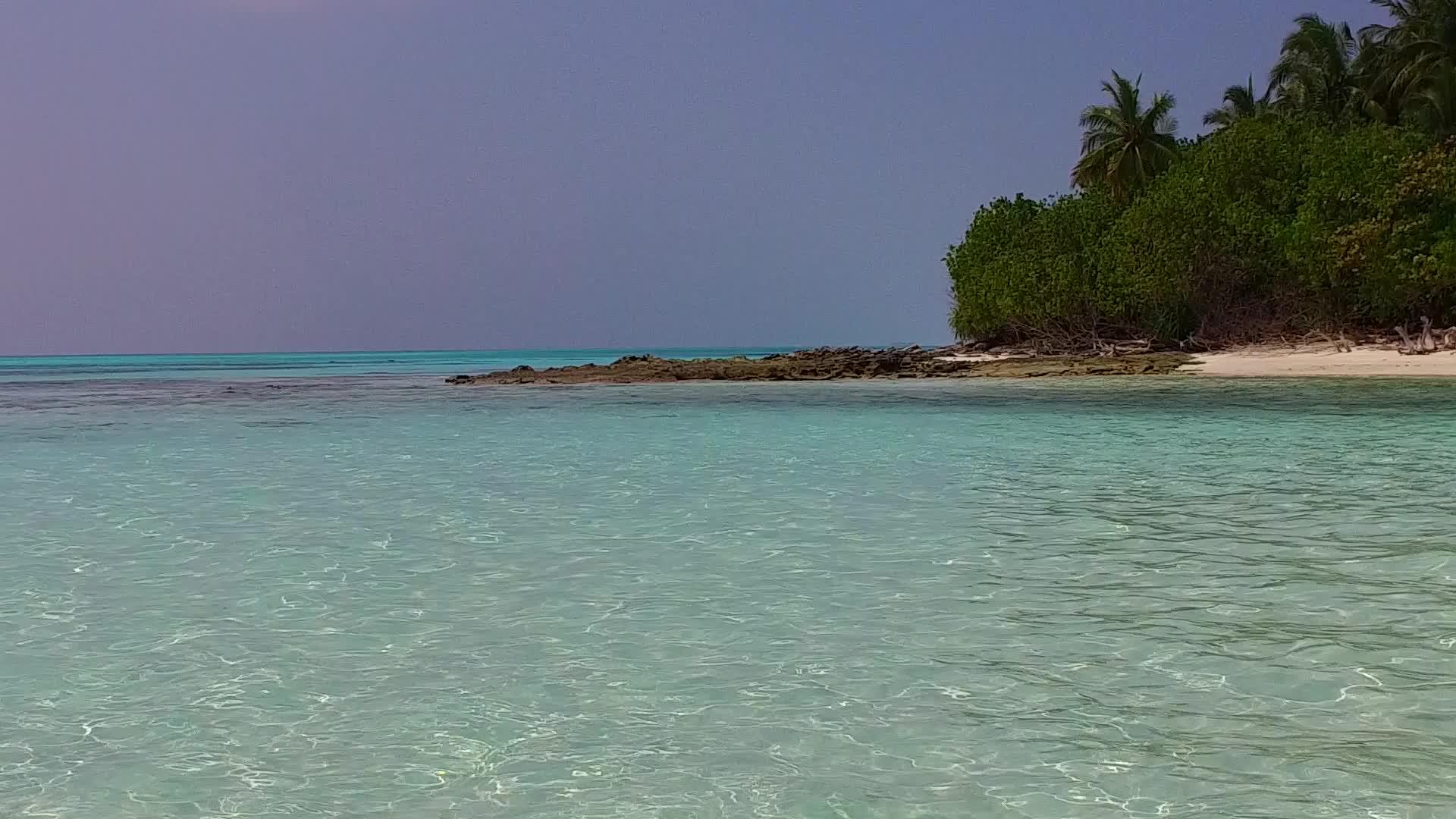 使用蓝色的绿色海洋和接近冲浪的白色海滩背景来复制豪华岛屿视频的预览图