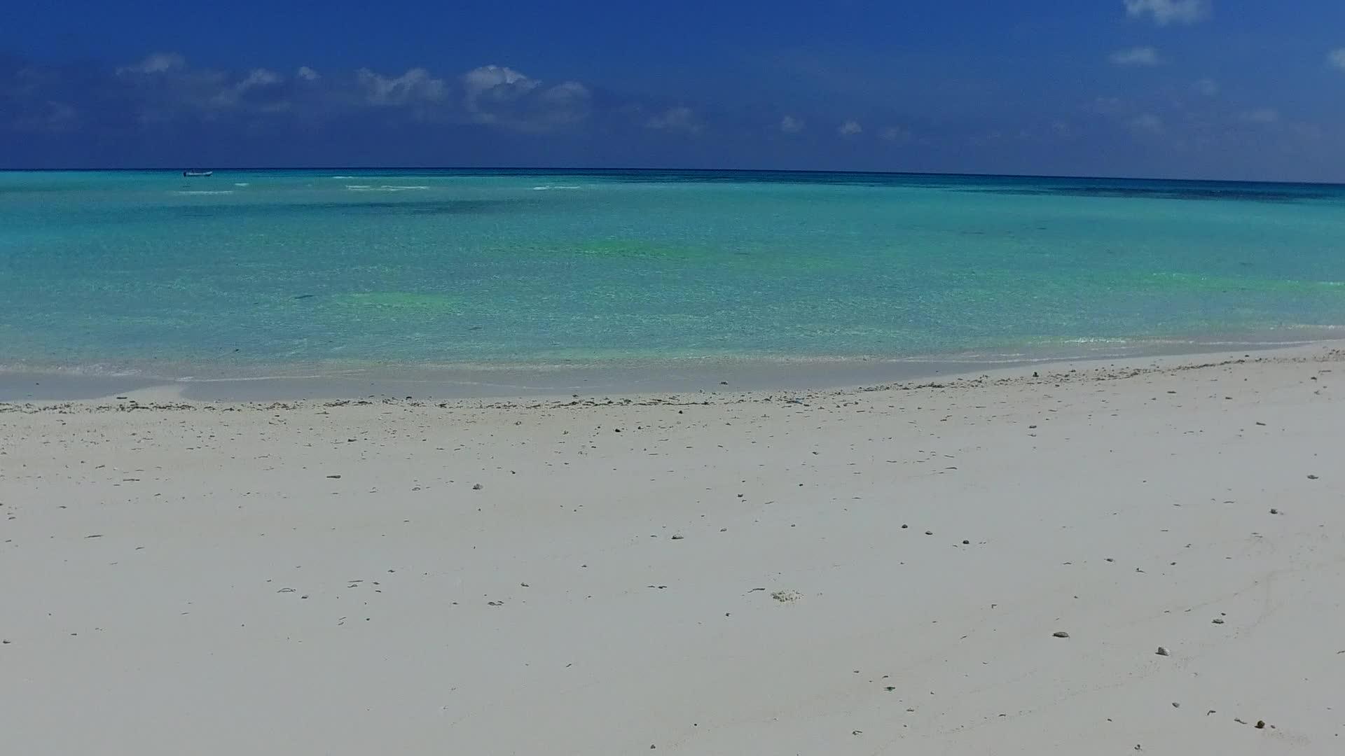 绿松石海洋和珊瑚礁附近的白色海滩背景的豪华度假胜地视频的预览图
