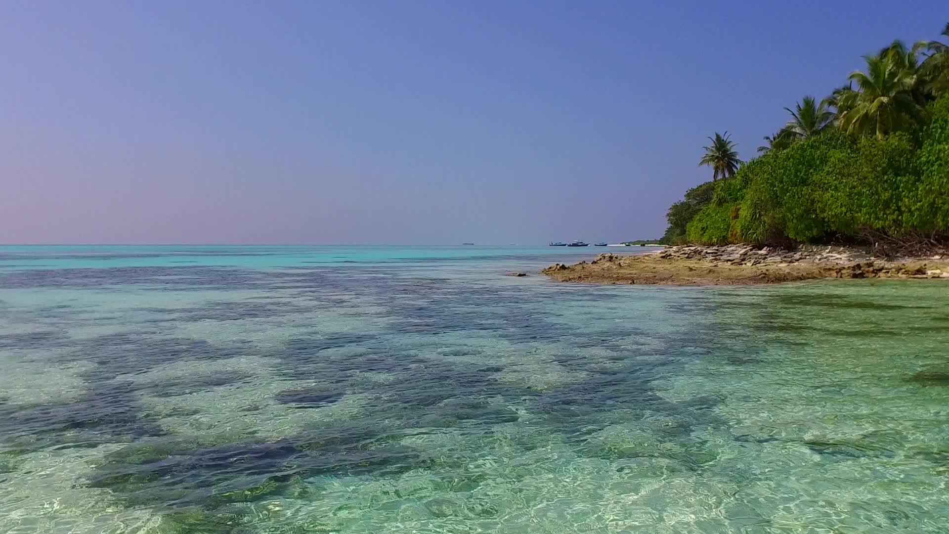 浅珊瑚礁附近有白色的沙子背景视频的预览图