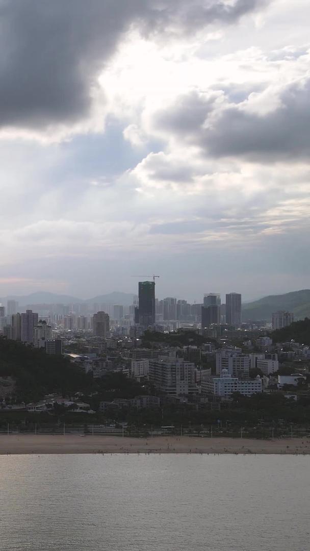 航拍风景城市广东珠海日落天空海景沙滩素材视频的预览图