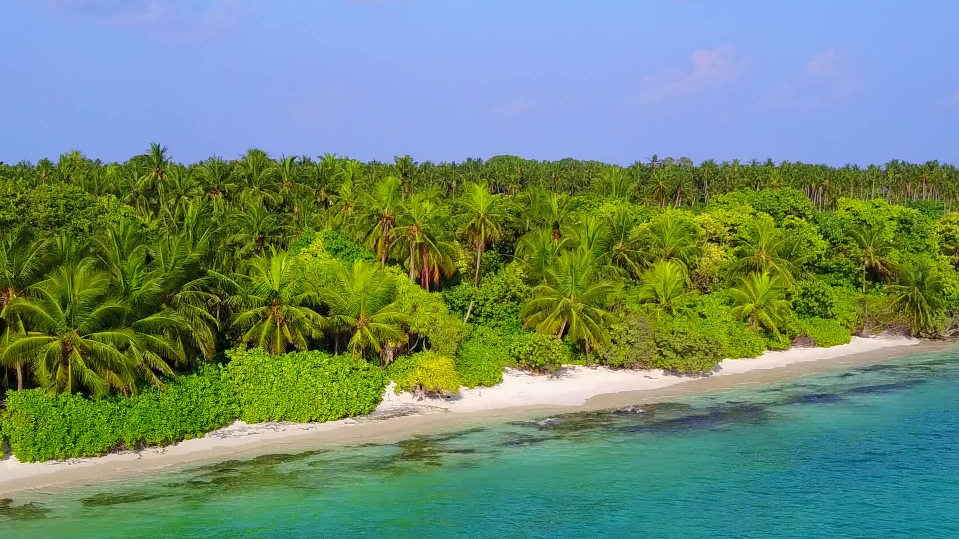 蓝色海洋和海滩探索热带海景的浅沙背景视频的预览图