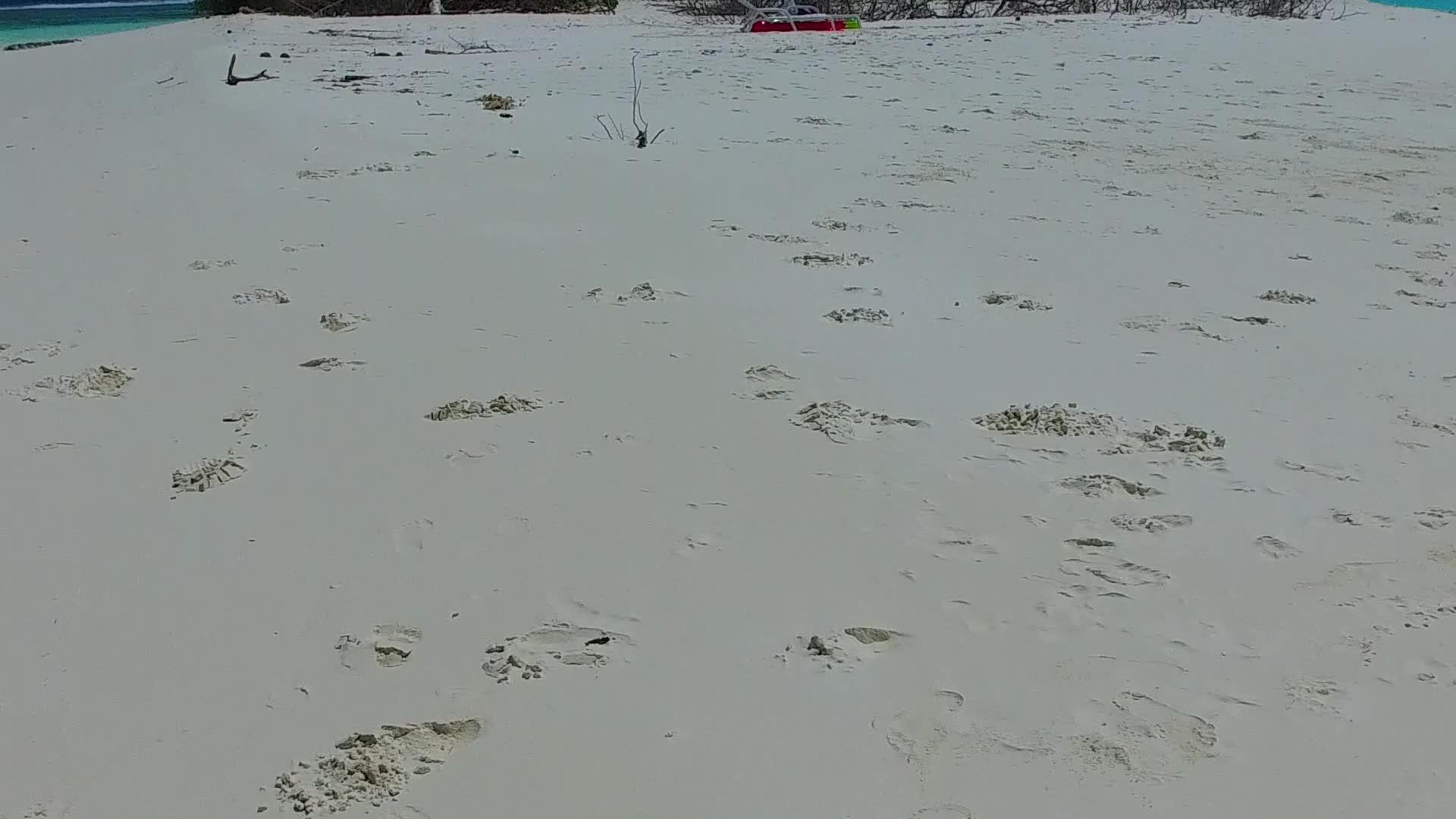 在白沙附近背景透明海洋完美海滩时间温暖视频的预览图