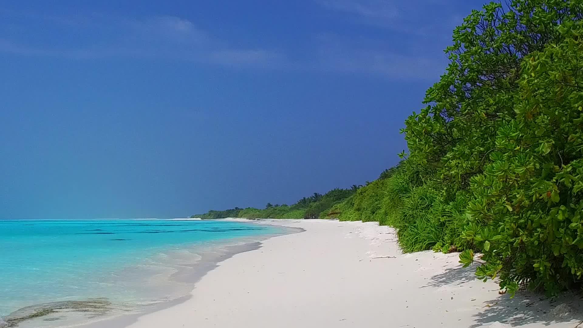 蓝色环礁湖和白色沙滩视频的预览图