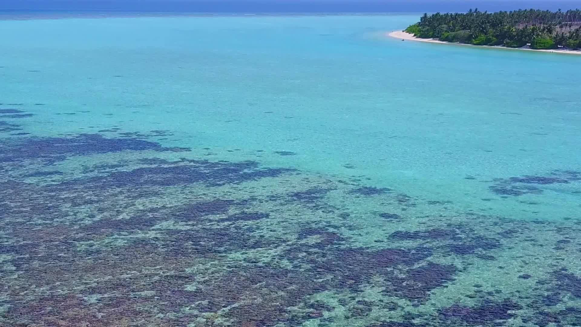 热带岛屿海滩之旅的浪漫景观清澈的大海接近明亮的冲浪视频的预览图