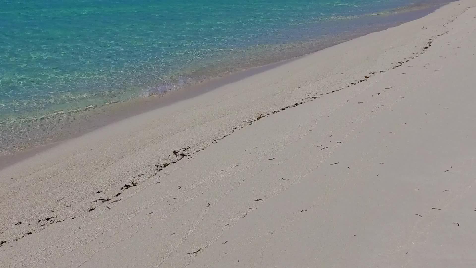 蓝海和日落前的浅色沙滩视频的预览图