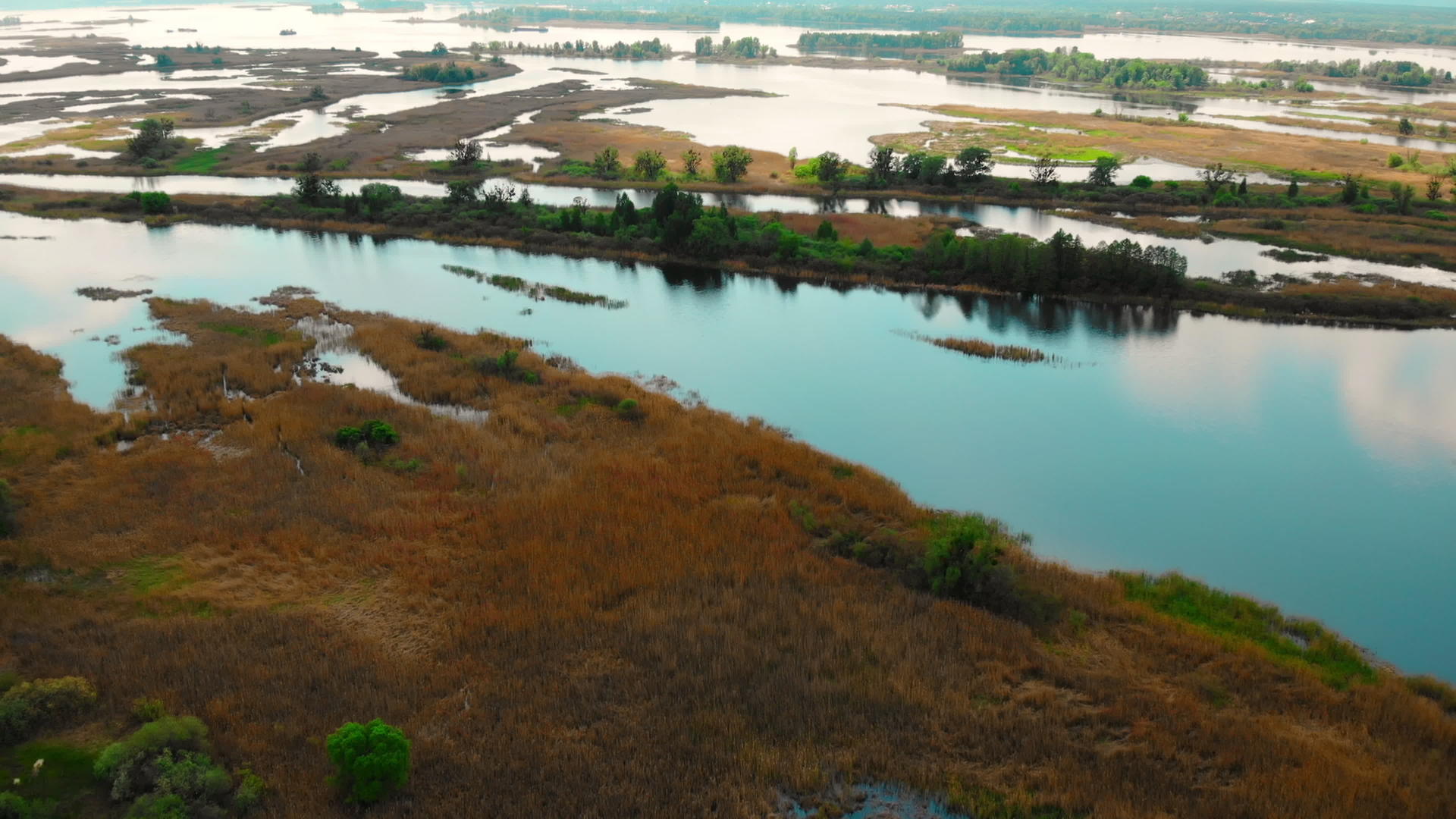 小岛在登尼珀河上空飞行视频的预览图