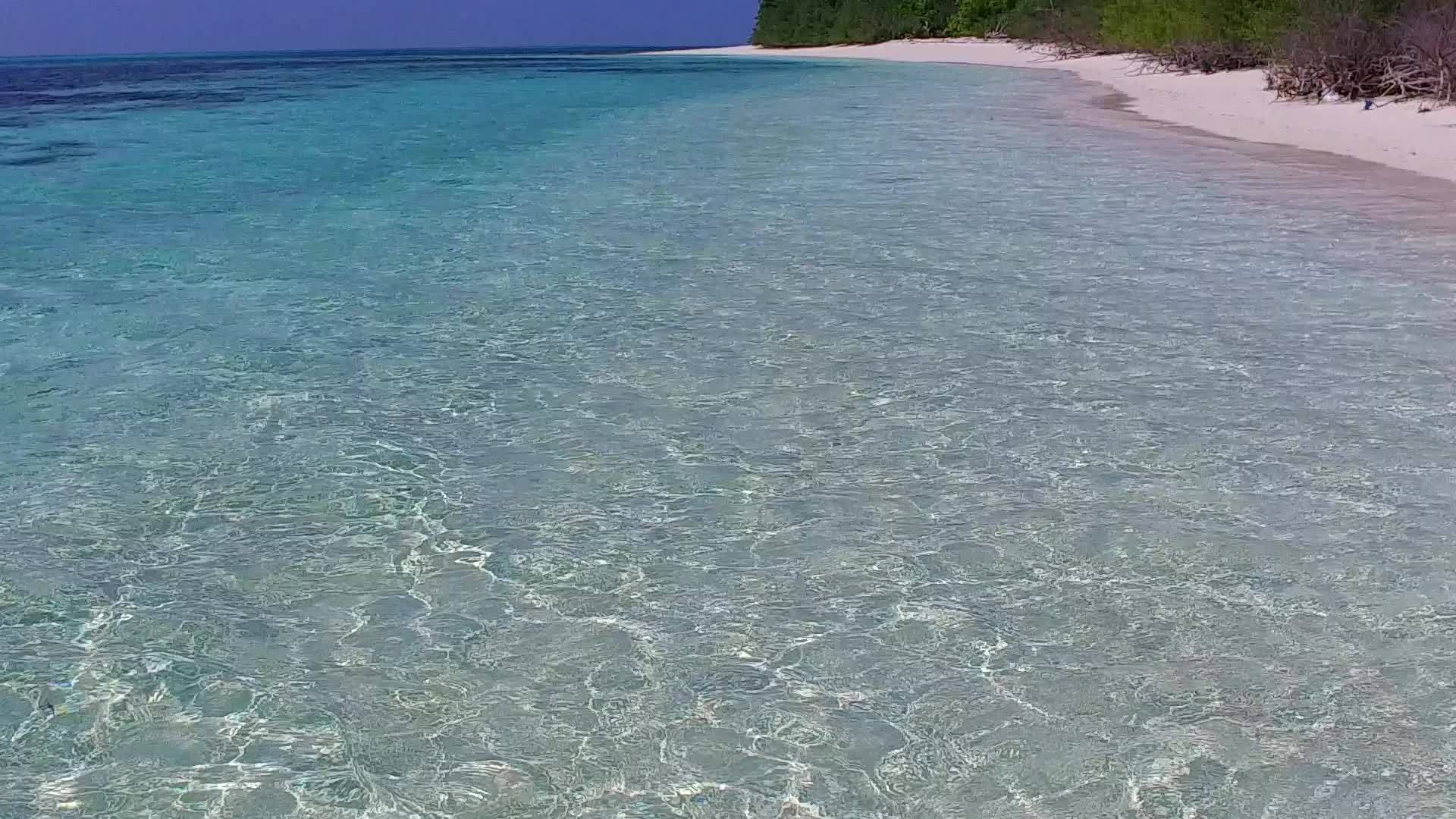 由蓝色环礁湖组成的白色沙底蓝色浅滩靠近沙巴视频的预览图