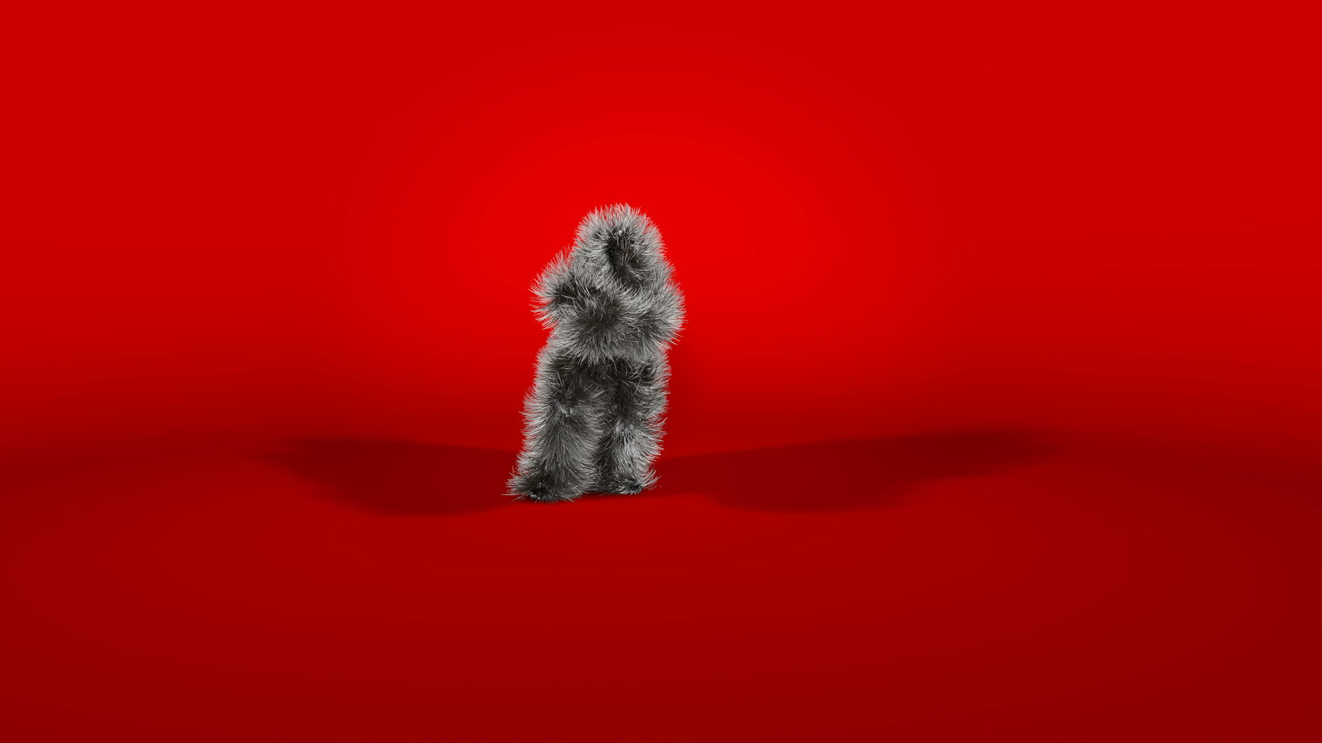 红色背景的猴子角色以红色背景为背景视频的预览图