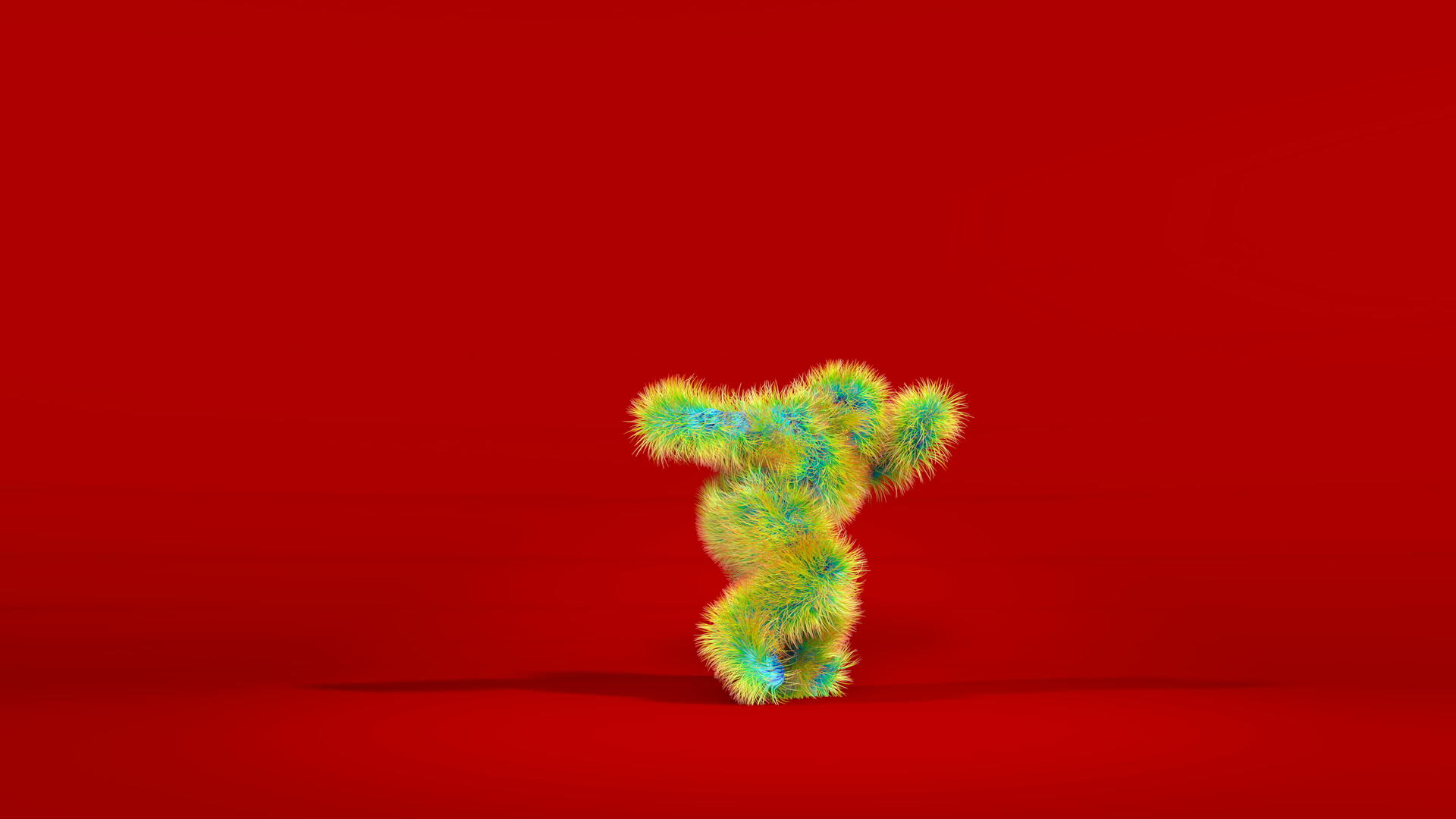 五颜六色的猴子在红色背景下制造卡波伊拉视频的预览图