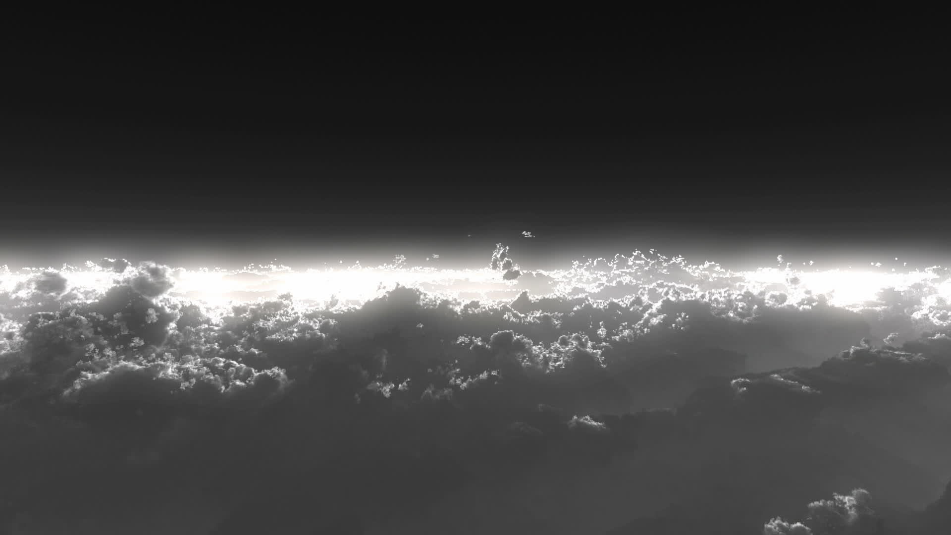 云层上空的黑色时空圈视频的预览图