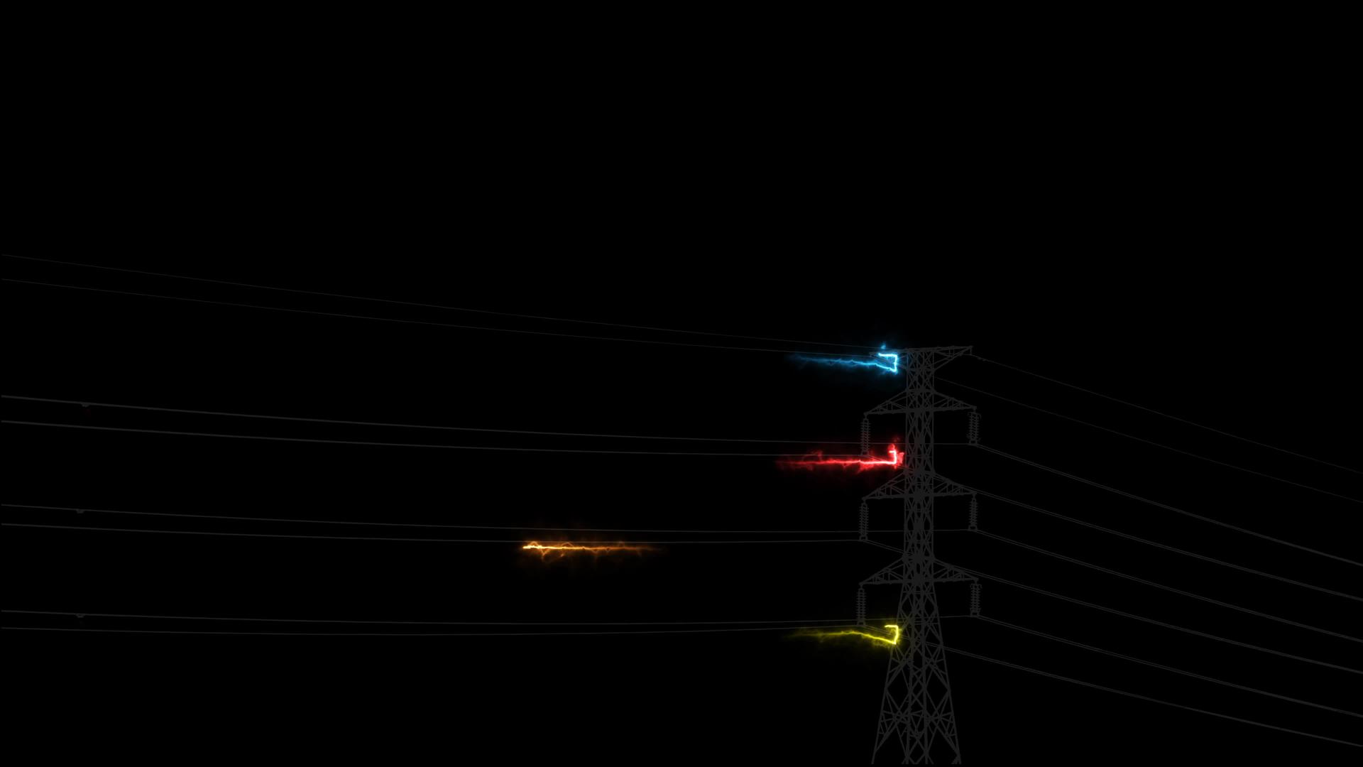电线杆上的能量和蓝色火花视频的预览图