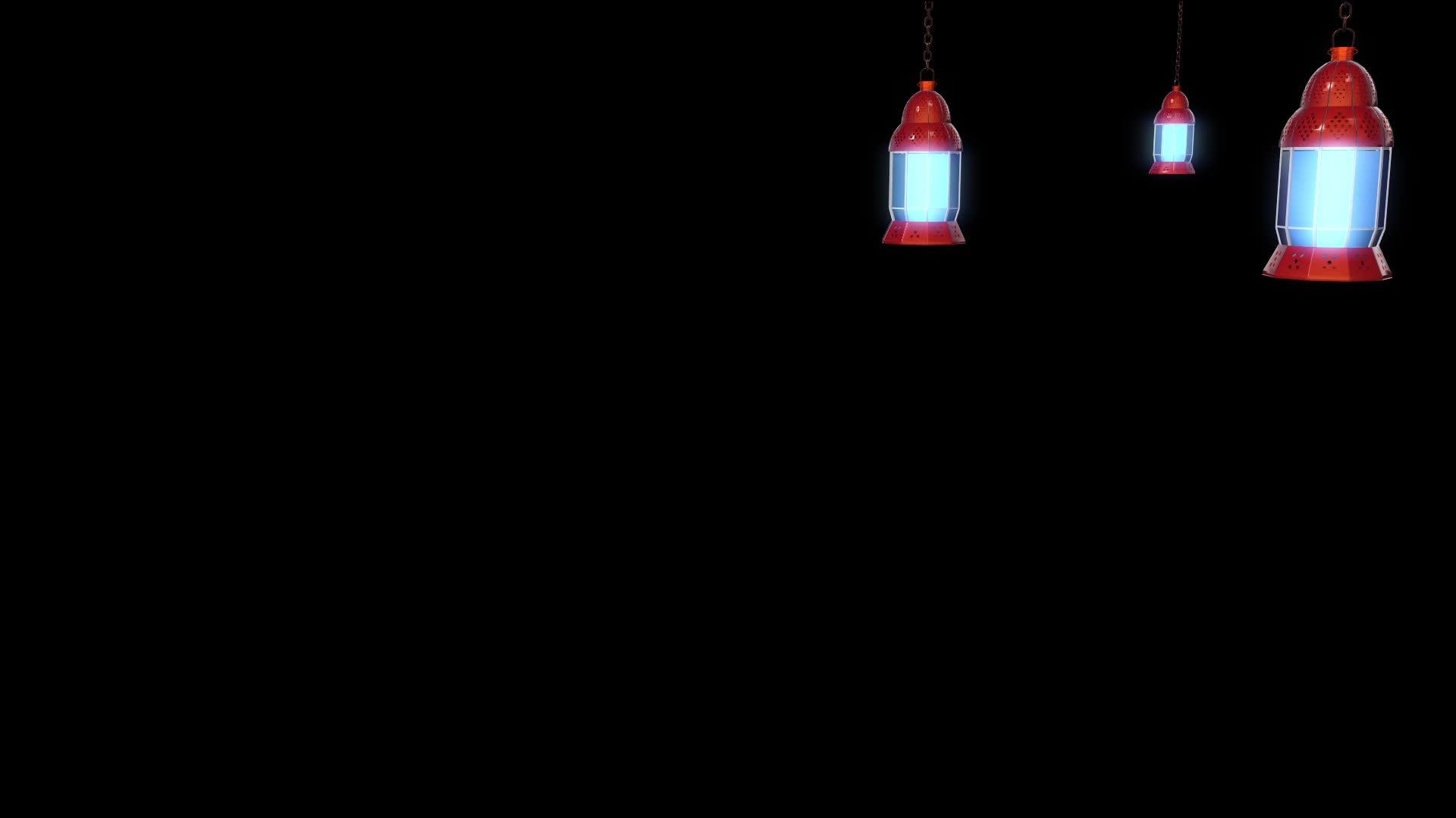 三个红色灯笼的黑色背景hd视频的预览图