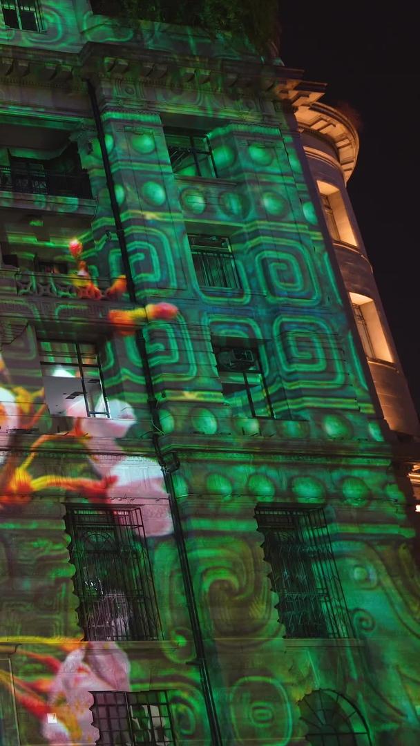 城市夜景灯光秀光影艺术表演现场素材视频的预览图
