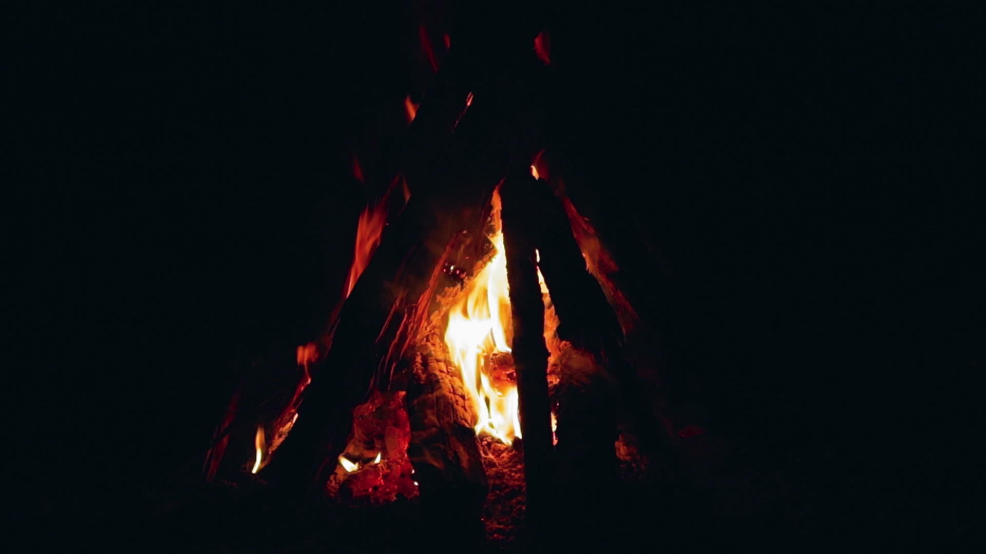 夜间燃烧营火视频的预览图