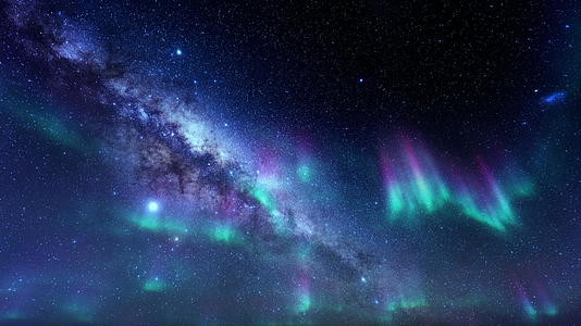 美丽的北极光照耀着天空视频的预览图