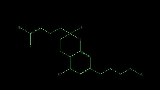 绘制动画绿线cannabichromene分子视频的预览图