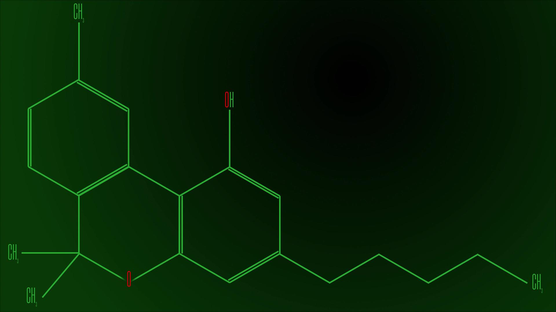 动画绿线绘制大麻酚分子视频的预览图