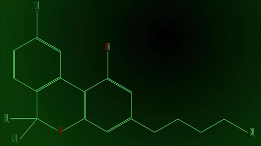 动画绿线绘制大麻酚分子视频的预览图