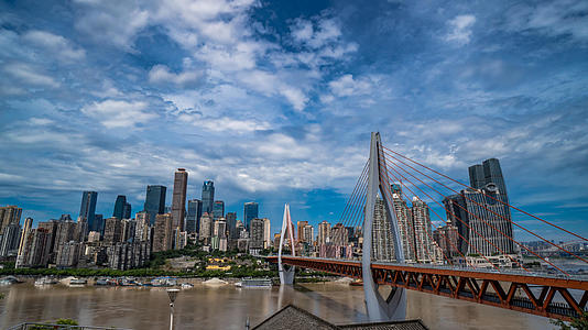 8K重庆东水门大桥渝中半岛延时视频的预览图