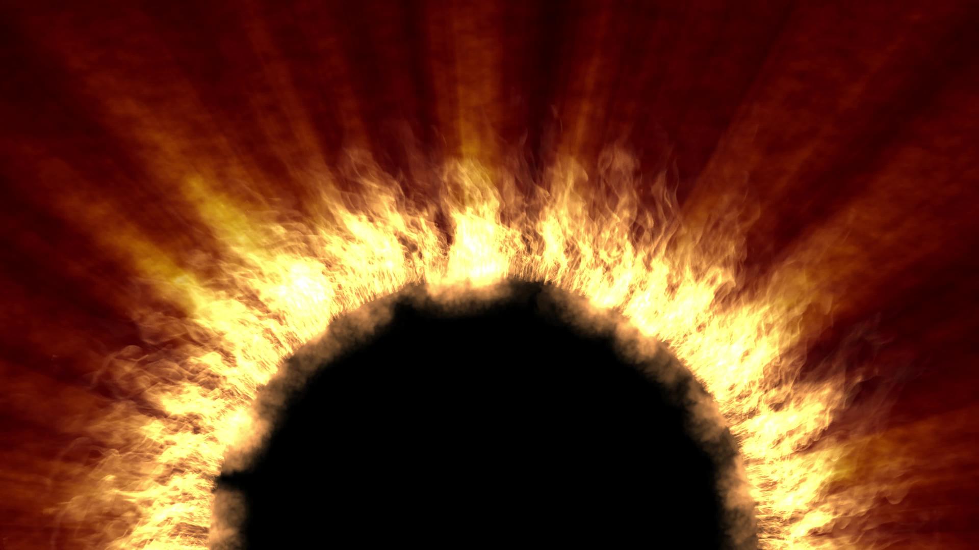 太阳点火抽象焦原火焰4k视频的预览图