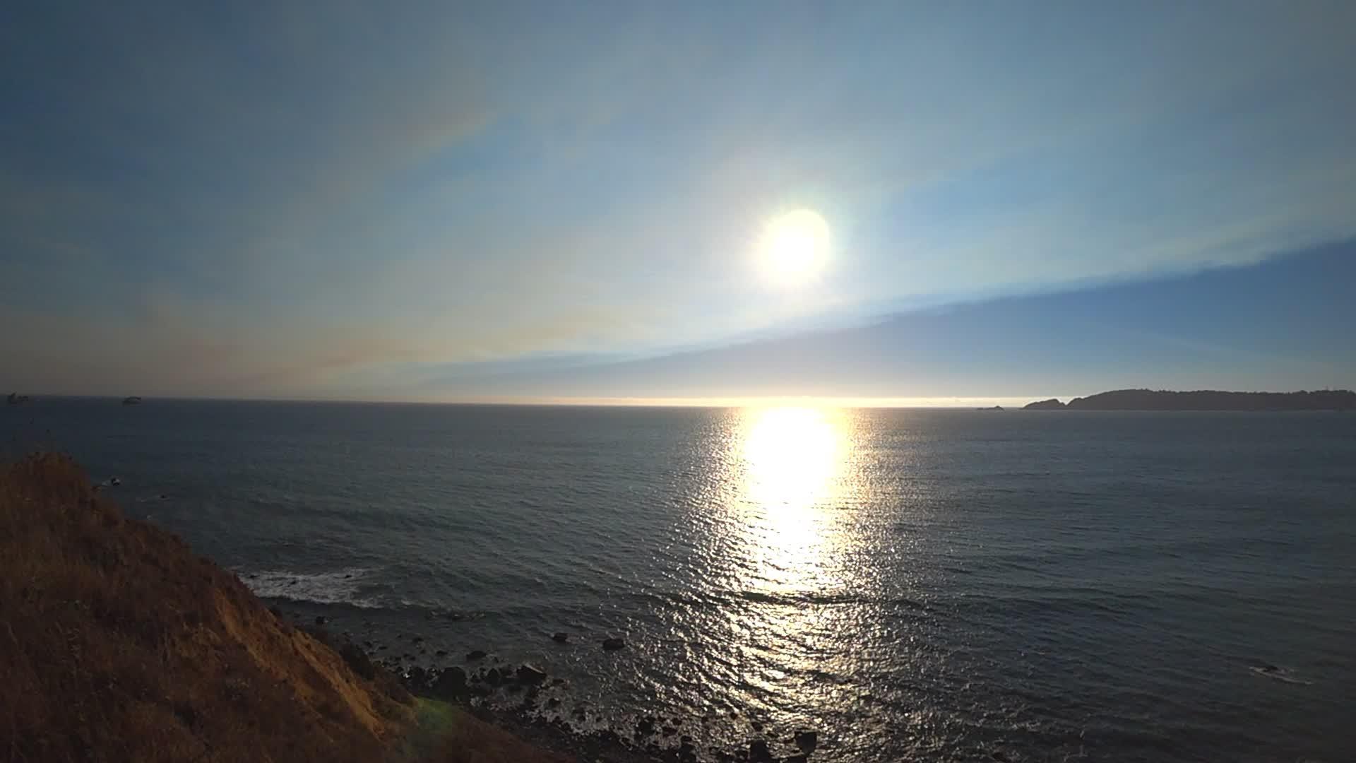 加利福尼亚海岸观察加利福尼亚海洋日落时的空气视频的预览图