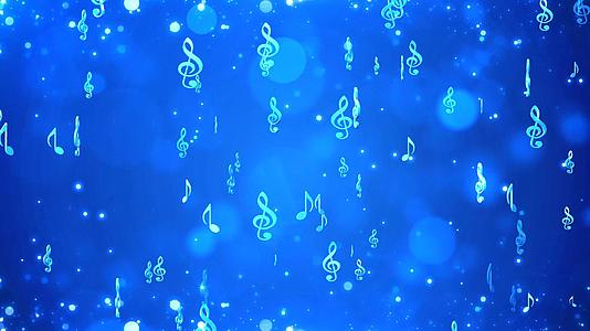 4K蓝色唯美音符旋律舞台背景视频视频的预览图