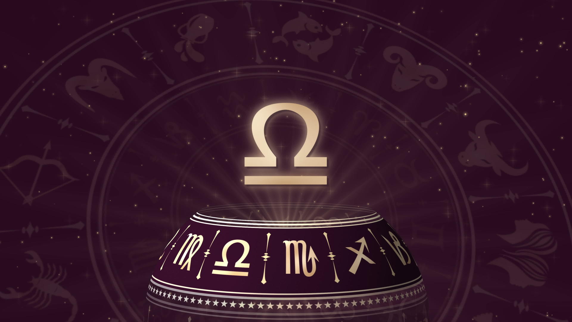 天秤座和占星轮的标志视频的预览图