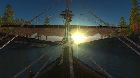 漂浮港口的旧船日落视频的预览图