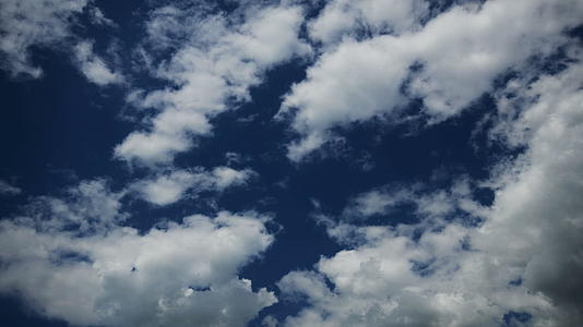 蓝色的天空飘动着云朵视频的预览图