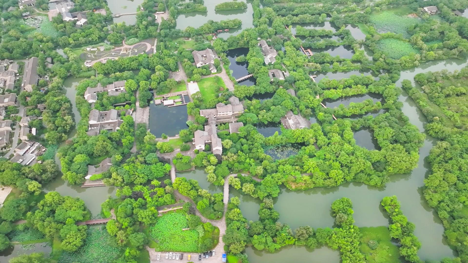 杭州5A旅游景区4K航拍西溪湿地公园春游视频的预览图