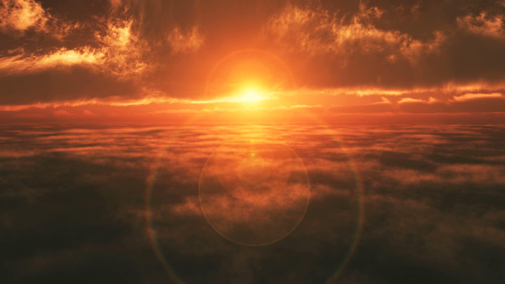 日落的空中飞机飞越云层视频的预览图