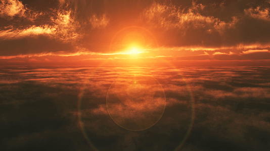 日落的空中飞机飞越云层视频的预览图
