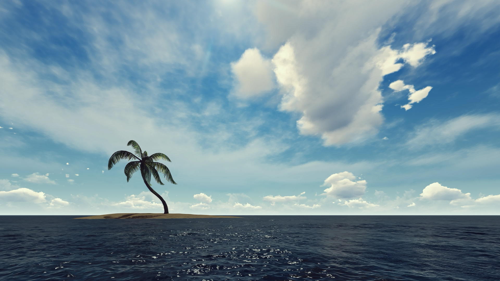 岛上棕榈树上美丽的天空视频的预览图