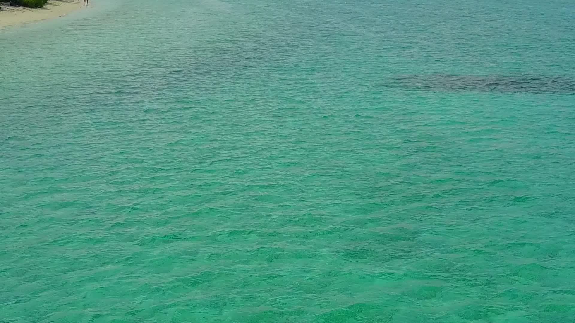 天堂海岸线海滩度假的夏天蓝色的海洋和白色的珊瑚礁视频的预览图