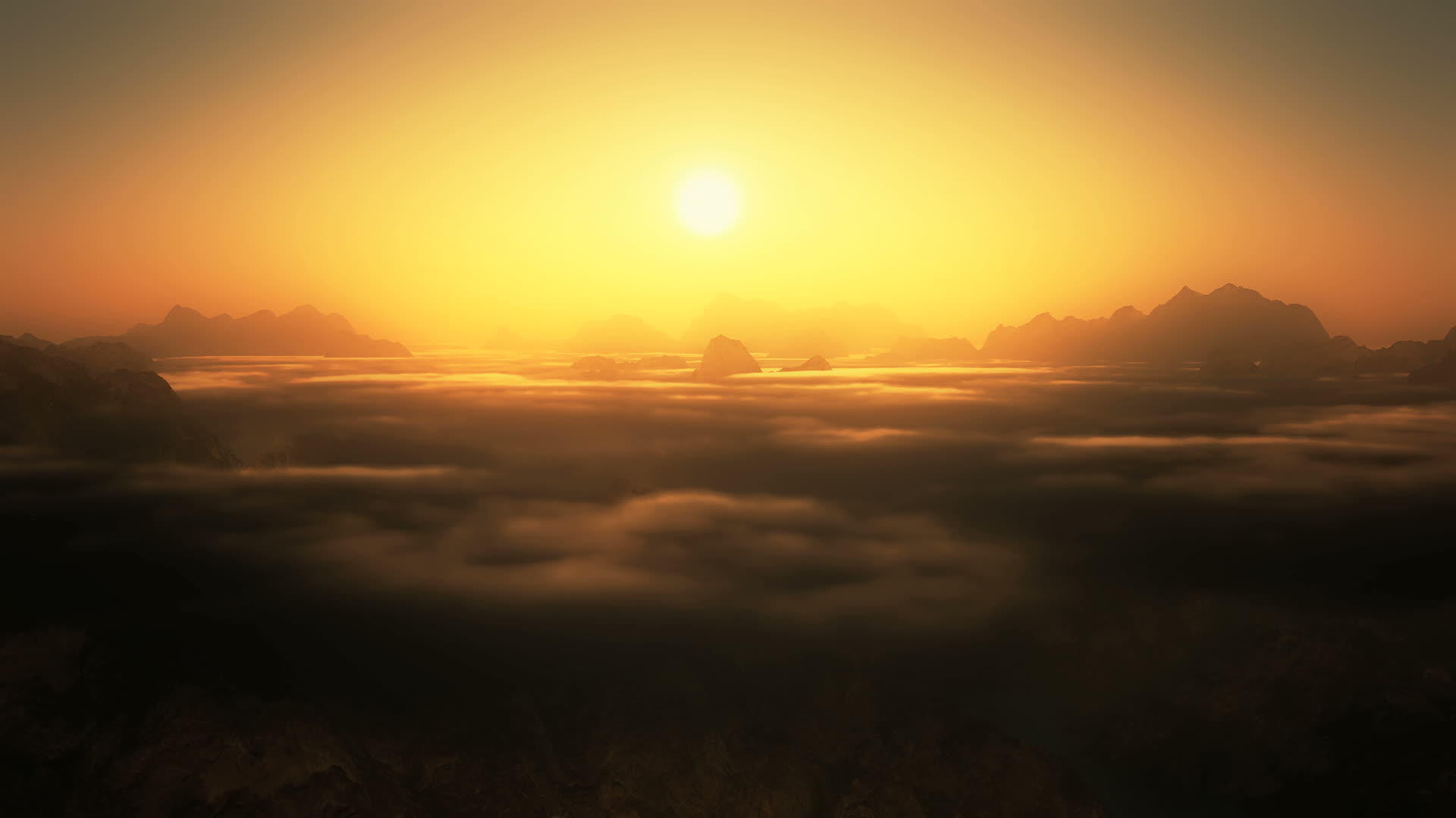 山顶日落在云层上视频的预览图