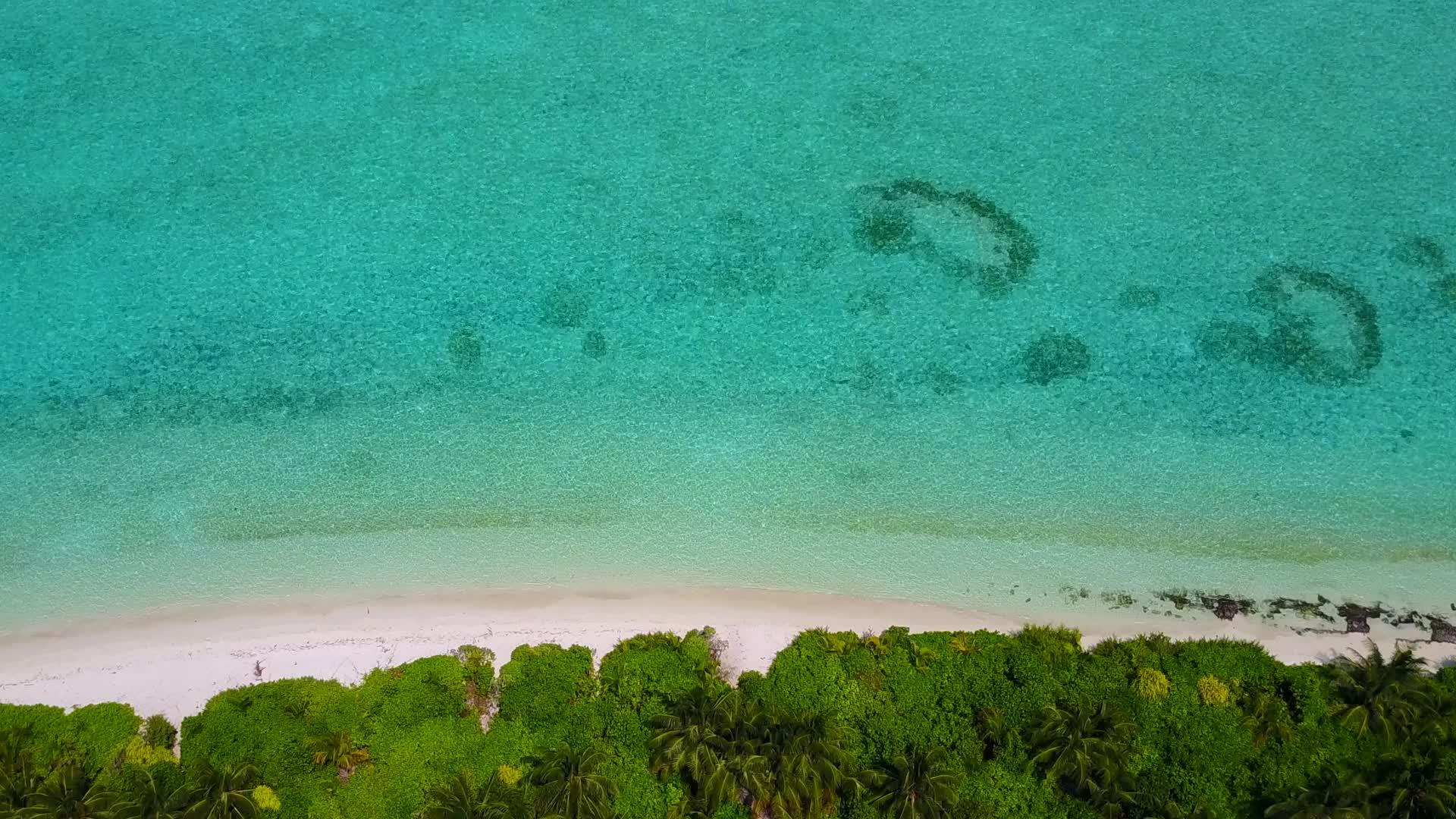 蓝色的海洋和接近冲浪的白色海滩背景视频的预览图