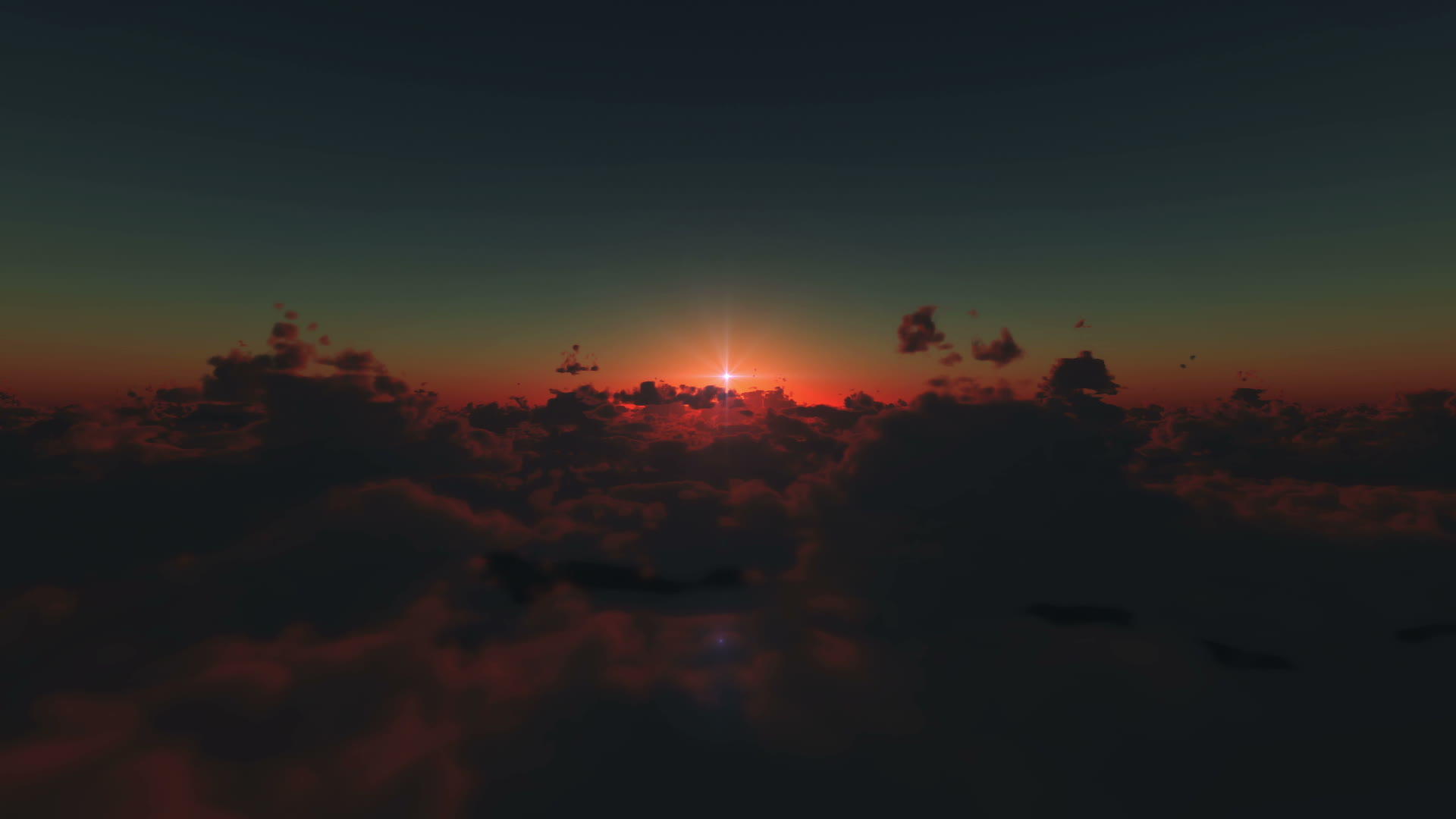 日出的光线照耀在云上视频的预览图