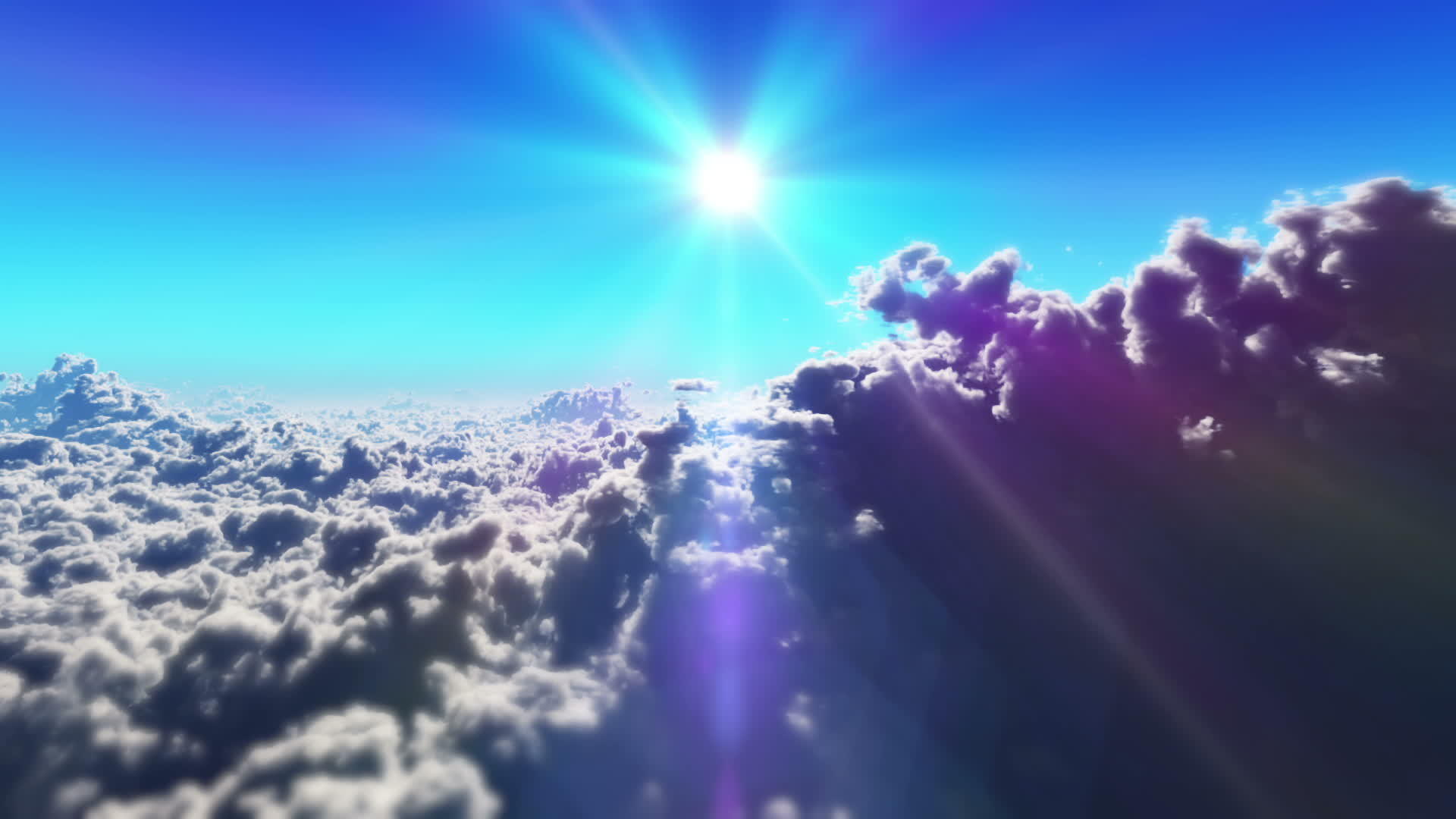 日落时在云端飞翔视频的预览图